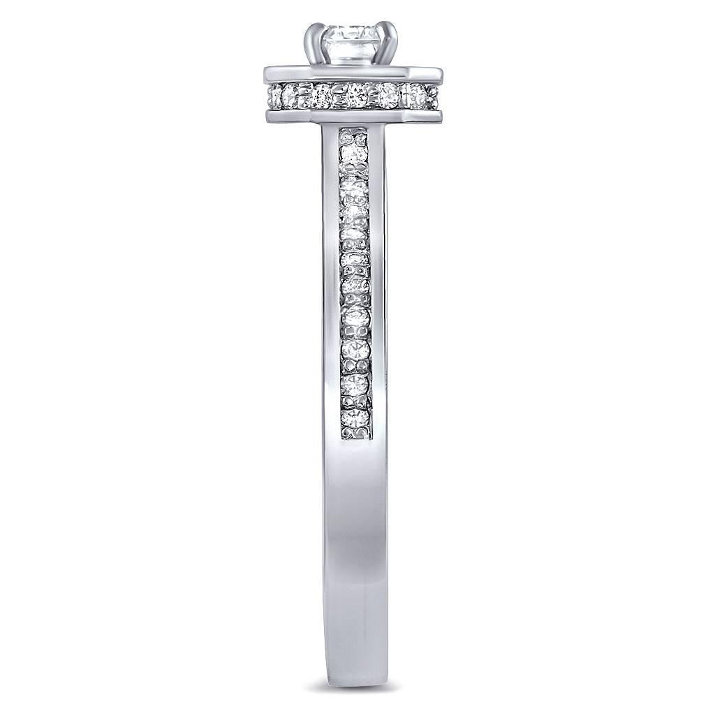 Taglio smeraldo Alex Soldier Anello di fidanzamento in oro con diamante, unico nel suo genere, Made in NYC in vendita