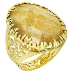 Alex Soldier, bague en dentelle fine en or avec quartz rutile, unique en son genre