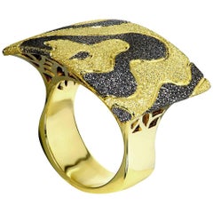 Alex Soldier Gold Platinum Textured Cora Ring One of a Kind