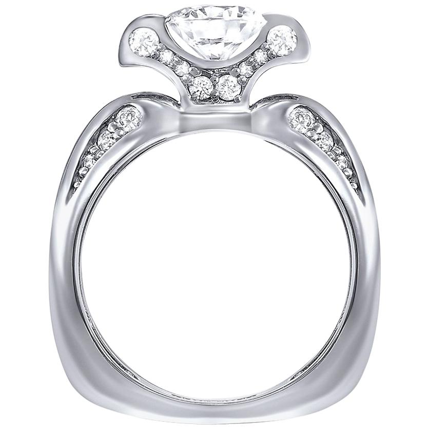 Alex Soldier Lily Diamond White Gold Engagement Wedding Cocktail Ring