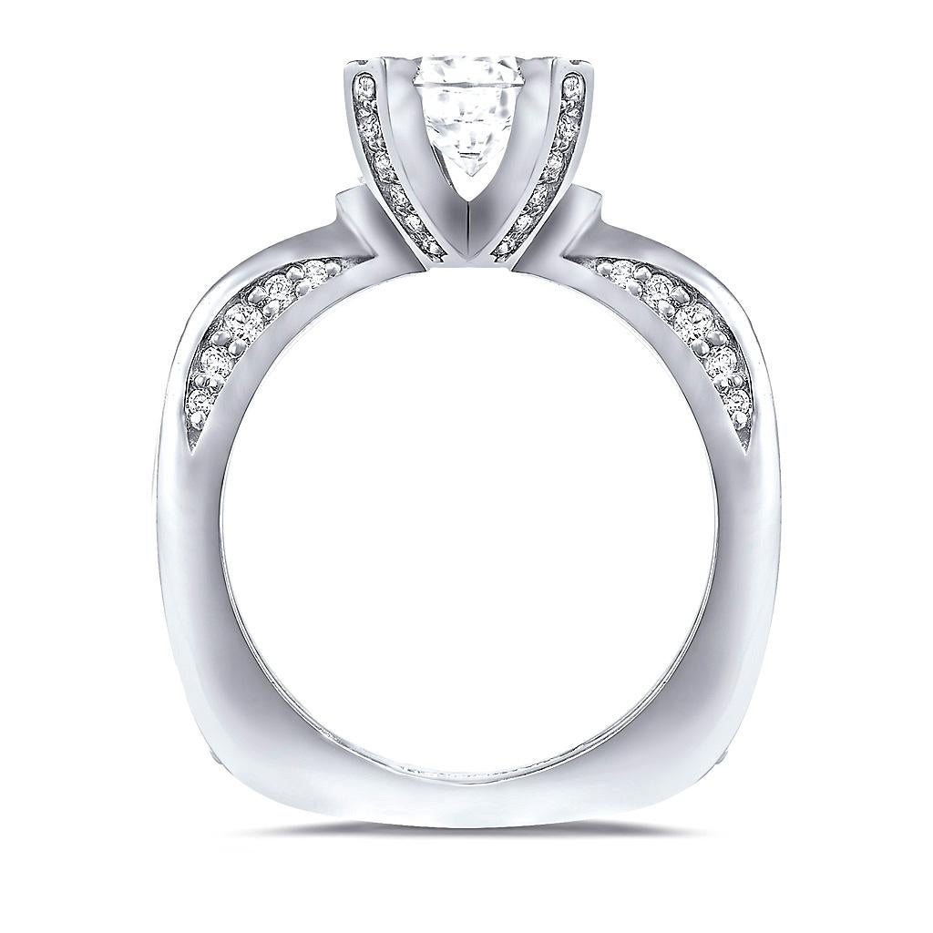 Round Cut Alex Soldier Modern Sensuality Diamond Gold Engagement Wedding Cocktail Ring