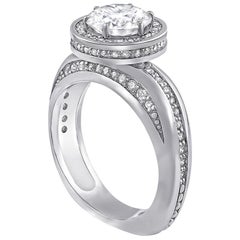 Alex Soldier Bague de cocktail de fiançailles en or avec halo en diamant et sensualité moderne