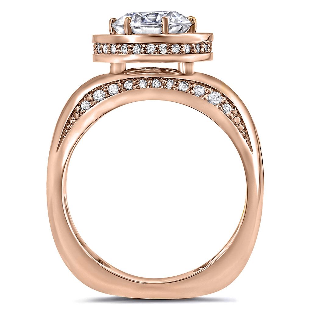 Round Cut Alex Soldier Modern Sensuality Diamond Halo Hope Engagement Cocktail Ring