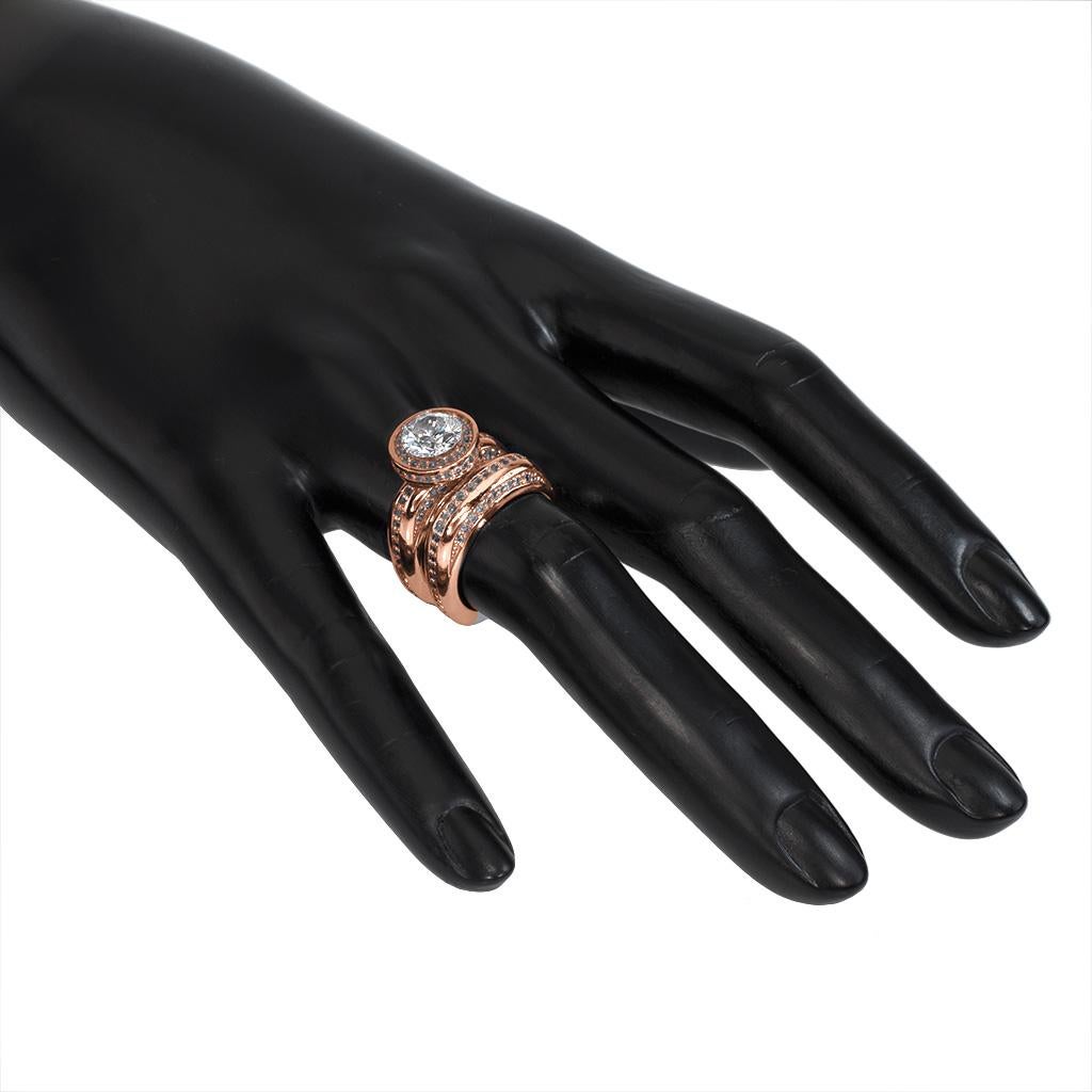 da uomo o donna Alex Soldier Anello cocktail di fidanzamento con diamante aureolato Modern Sensuality Hope in vendita