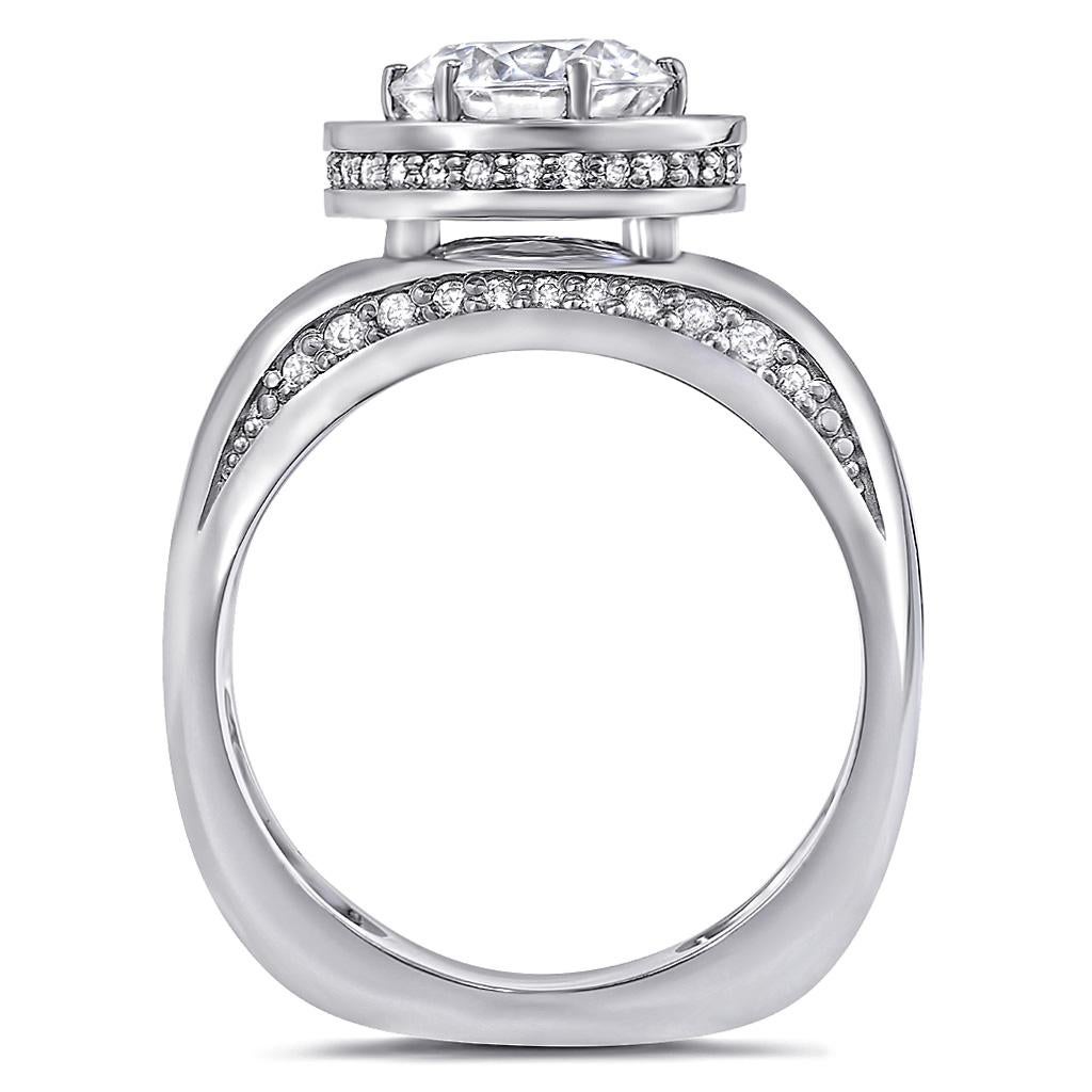 Contemporaneo Alex Soldier Anello Cocktail di Fidanzamento in Platino con Diamante Sensualità Moderna in vendita