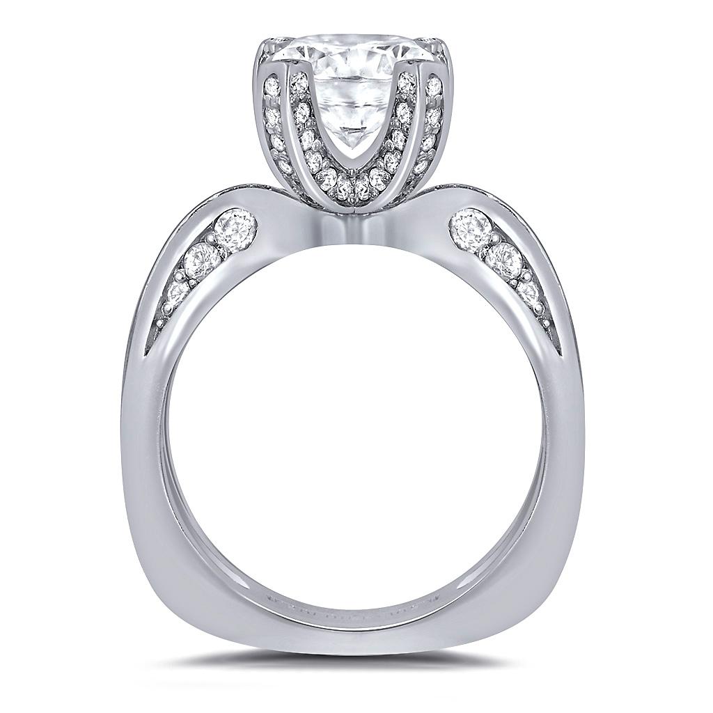 Contemporaneo Alex Soldier - Anello di fidanzamento in platino con diamante - Sensualità moderna in vendita