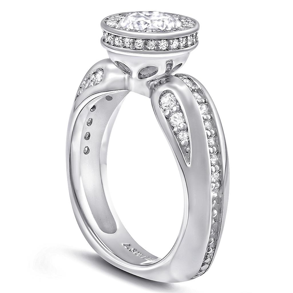 Contemporaneo Alex Soldier - Anello di fidanzamento in platino con diamante - Sensualità moderna in vendita