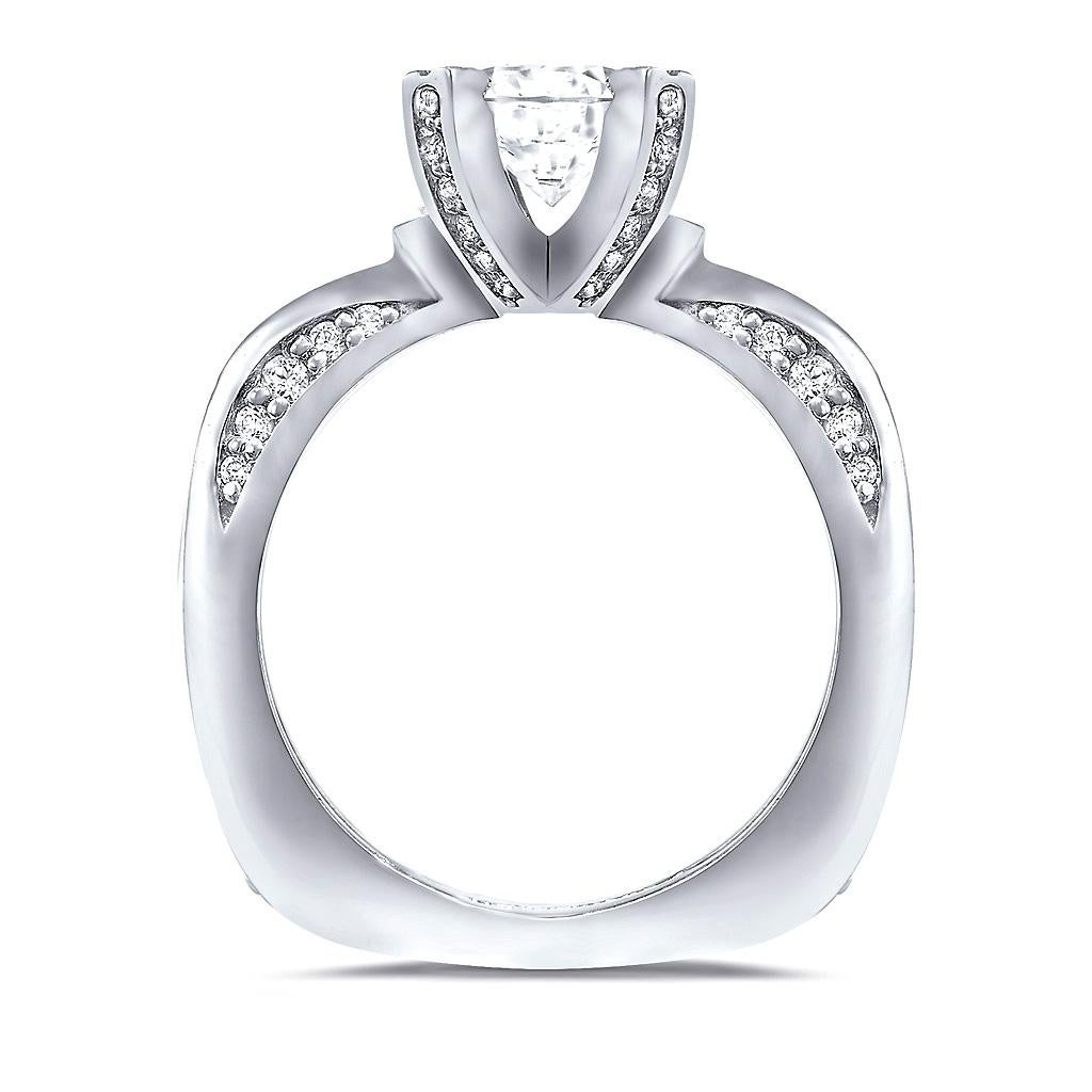 Round Cut Alex Soldier Modern Sensuality Diamond Platinum Engagement Wedding Cocktail Ring