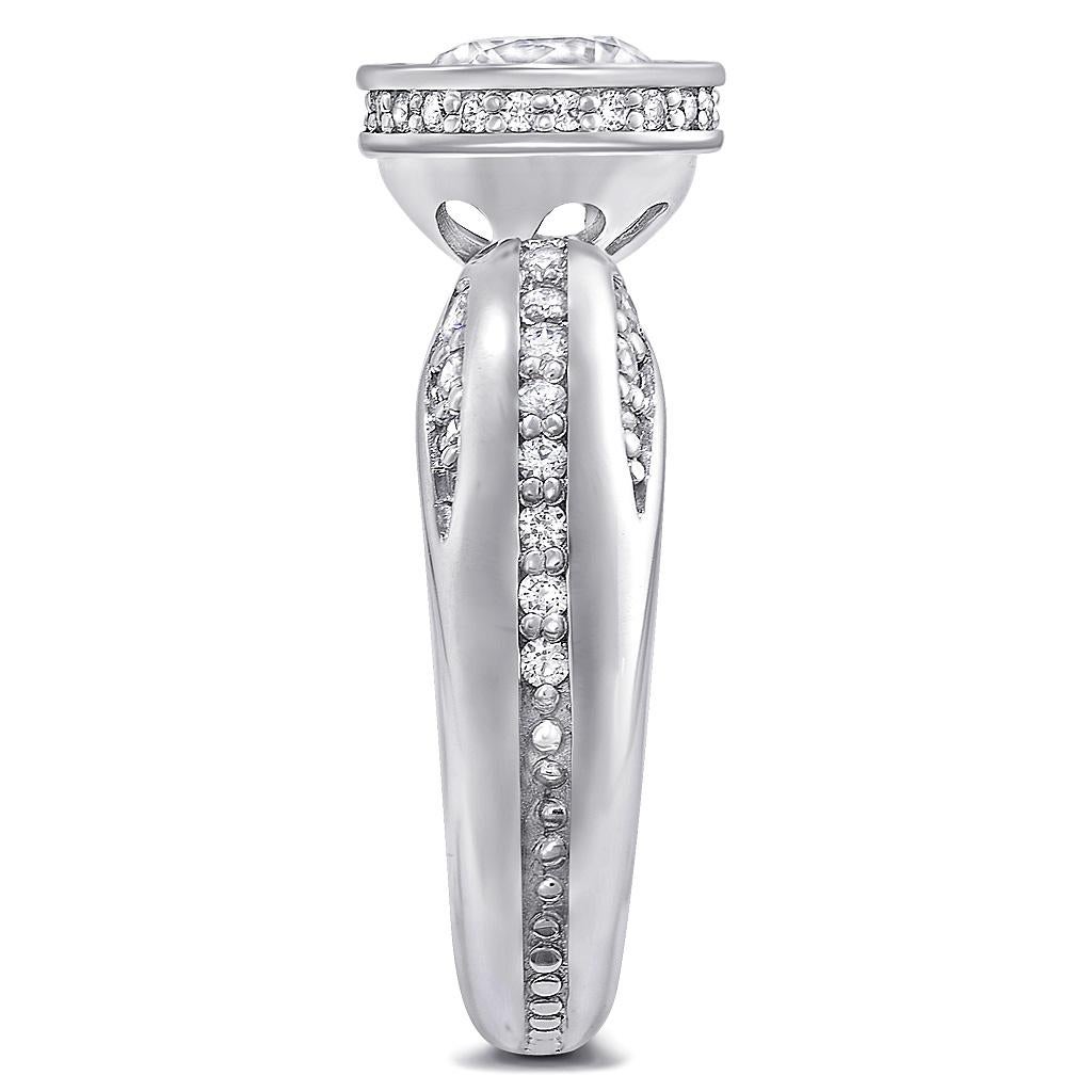 Taglio rotondo Alex Soldier - Anello di fidanzamento in platino con diamante - Sensualità moderna in vendita