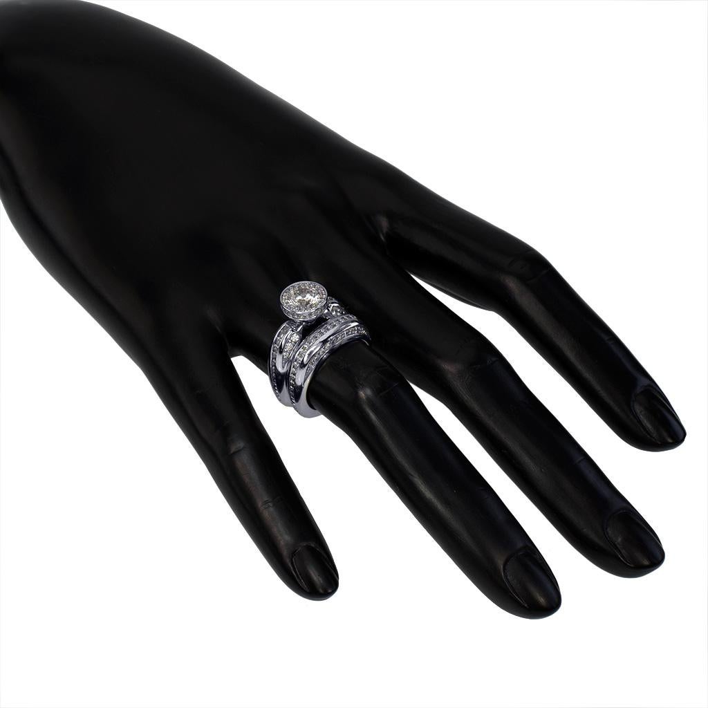 da uomo o donna Alex Soldier - Anello di fidanzamento in platino con diamante - Sensualità moderna in vendita