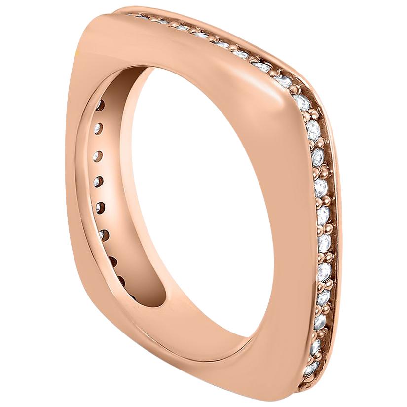 Alex Soldier Modern Sensuality Anneau de mariage à une unité en or rose et diamants
