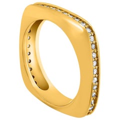 Alex Soldier Modern Sensuality Diamond Yellow Gold One Unity Wedding Band
