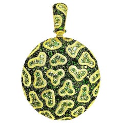 Alex Soldier Einzigartige Halskette mit Peridot, Chromdiopsid und Diamant-Gold-Anhänger