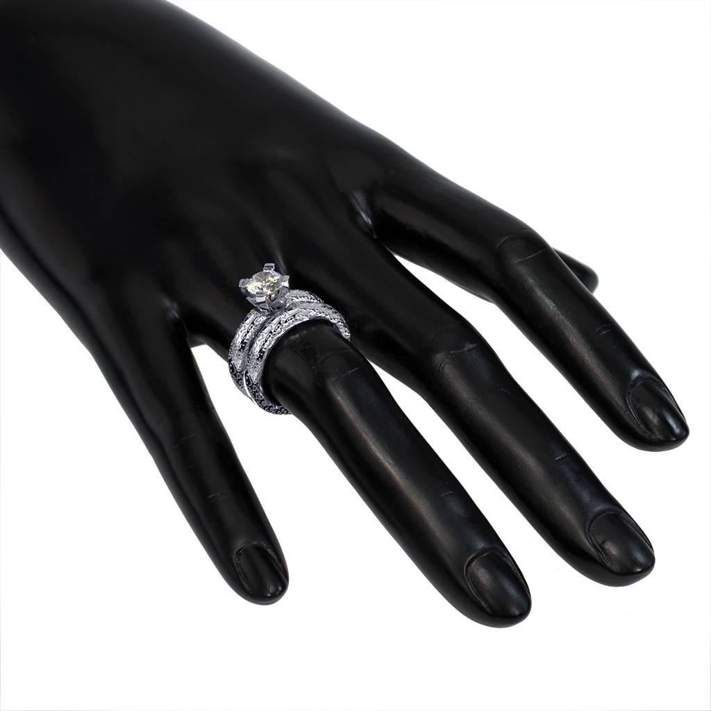 Alex Soldier Bague de fiançailles en or avec diamant et princesse Faite à la main à NYC en vente 1