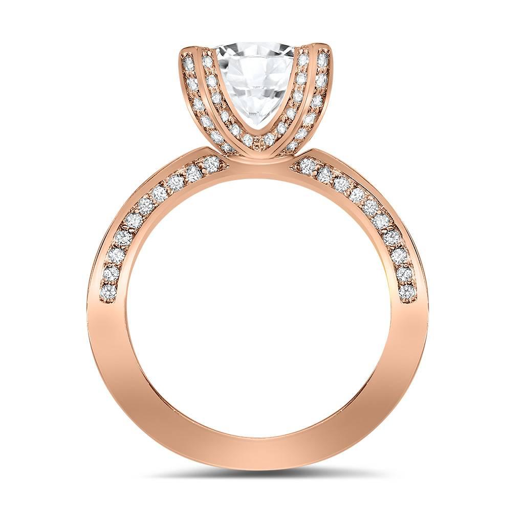 Contemporain Alex Soldier Bague de fiançailles en or rose avec princesse et diamant Faite à la main à New York en vente