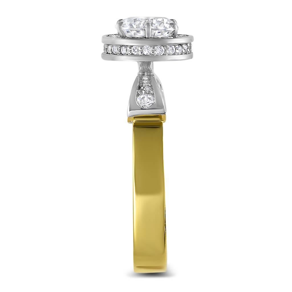 Taille ronde Alex Soldier Bague de fiançailles en or 18k et diamants Faite à la main à NYC en vente