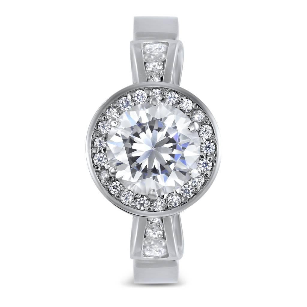 Taglio rotondo Anello Alex Soldier Serendipity con diamanti e platino. Realizzato a mano a NYC. in vendita