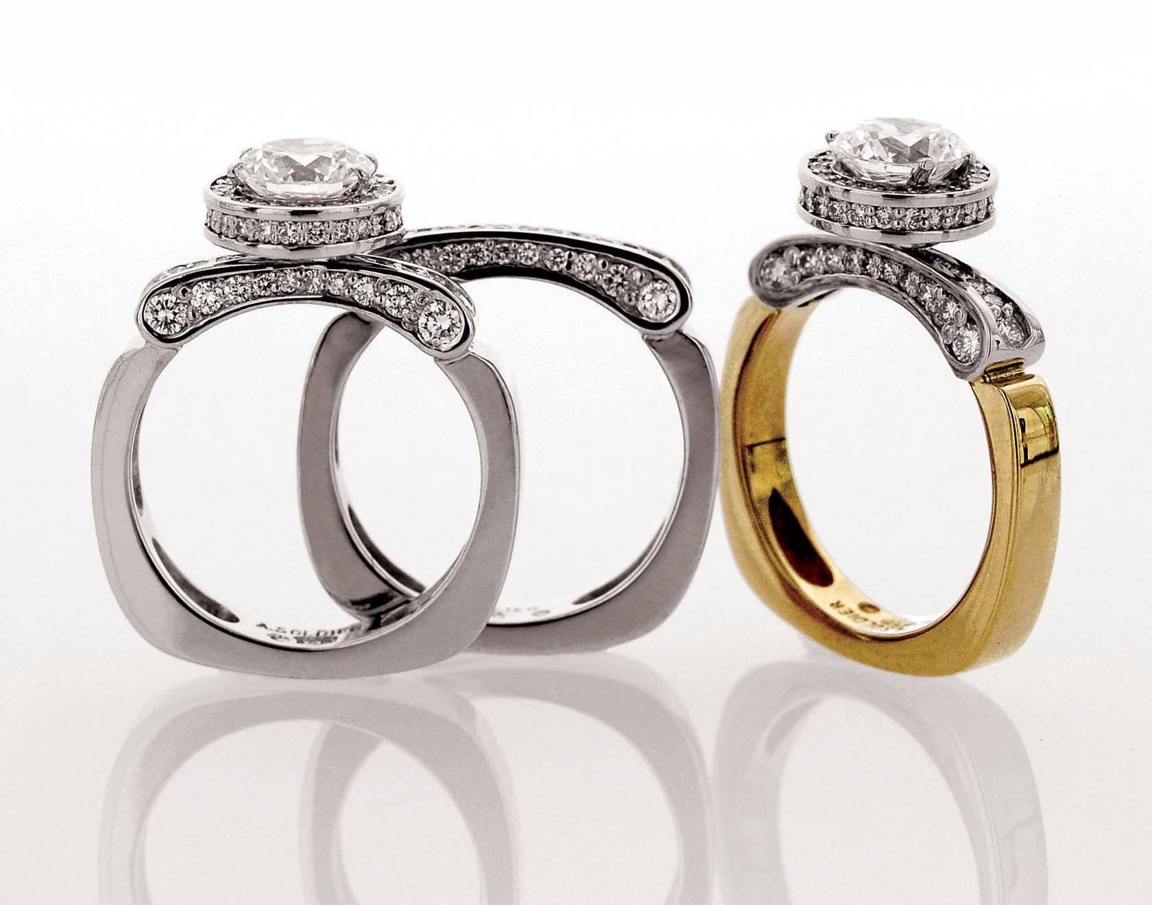 da uomo o donna Anello Alex Soldier Serendipity con diamanti e platino. Realizzato a mano a NYC. in vendita
