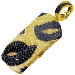 Alex Soldier Spinel Sterling Silver Gold Platinum Textured Tag Locket Pendant