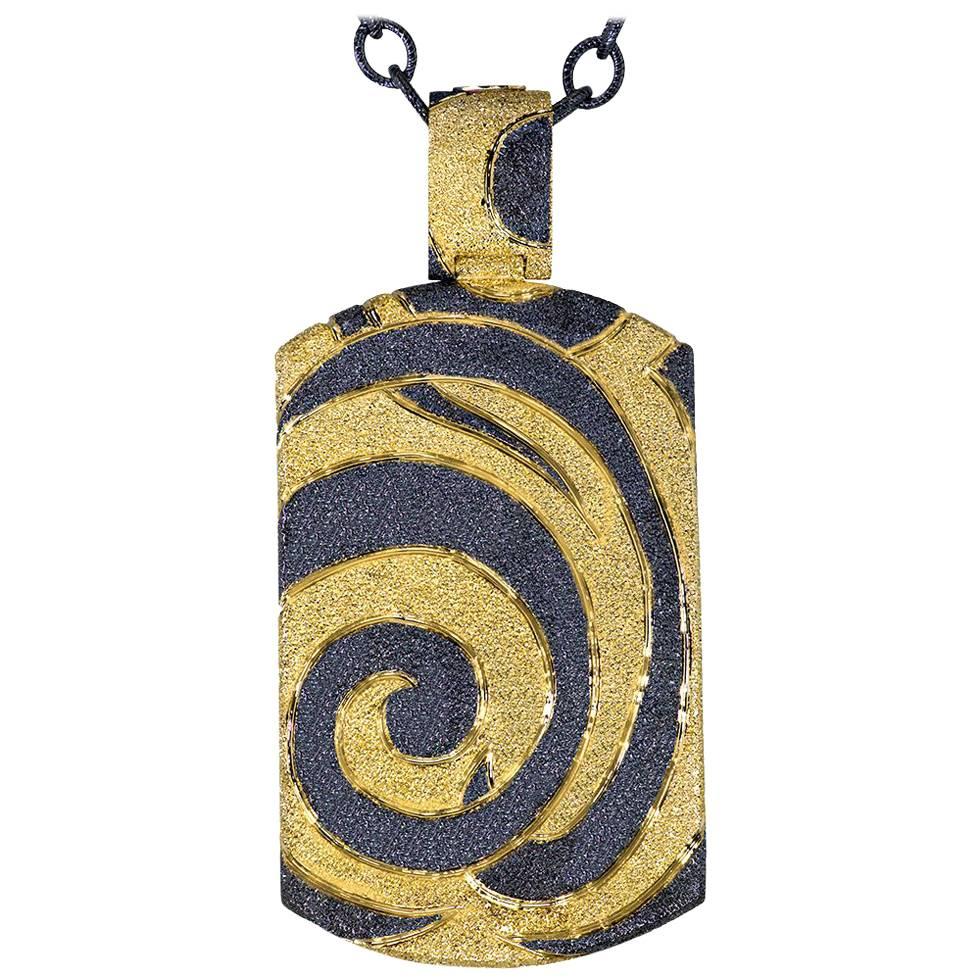 Alex Soldier Collana con ciondolo in argento sterling e platino Made in NYC