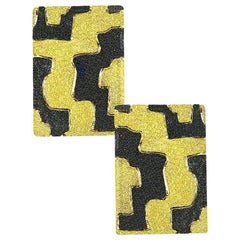 Alex Soldier Sterling Silver Gold Platinum Textured Earrings One of a Kind