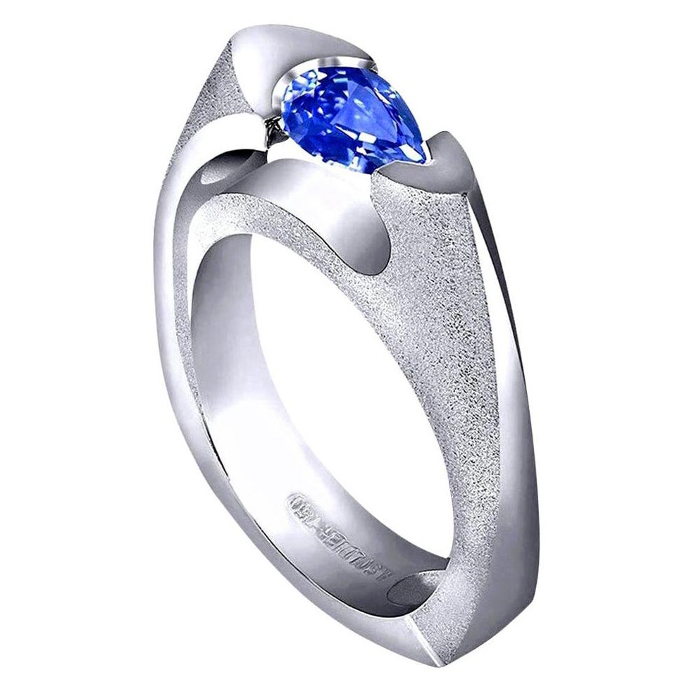 Alex Soldier Tanzanite 18 Karat White Gold Cocktail Ring One of a Kind For Sale