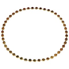 Alex Soldier Tourmaline Diamond Gold Byzantine Necklace One of a Kind