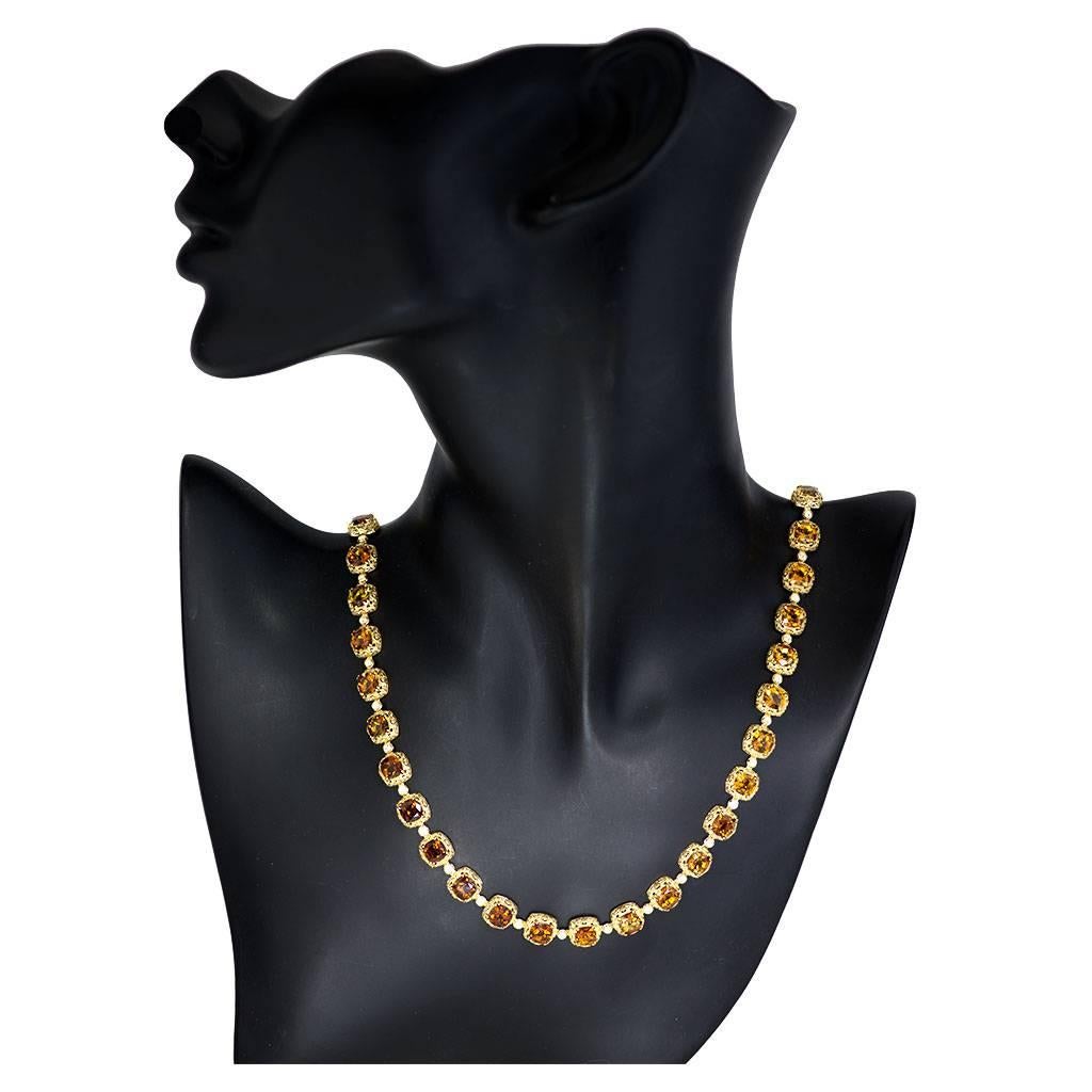 Alex Soldier Tourmaline Diamond Gold Byzantine Necklace One of a Kind 2