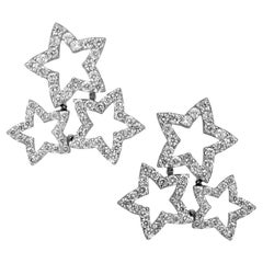 Orecchini Trinity Diamond Star in oro bianco, unici nel loro genere