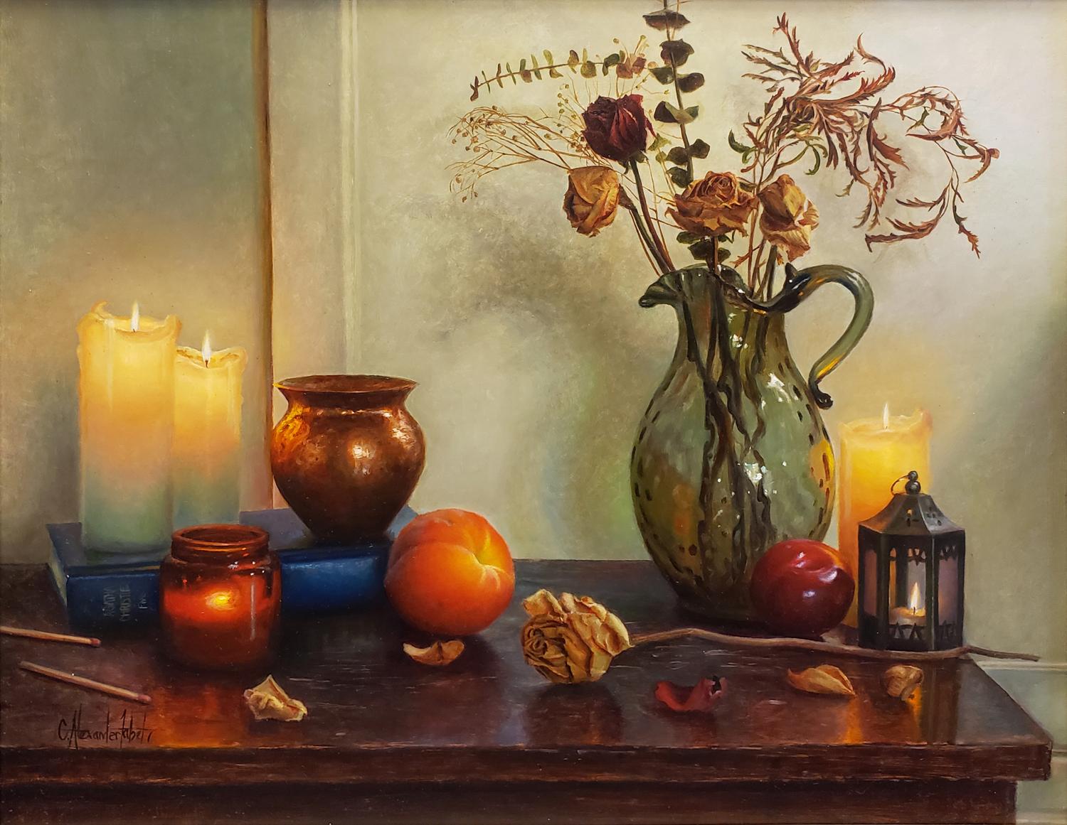 Autumn Rosen (Realismus), Painting, von Alex Tabet