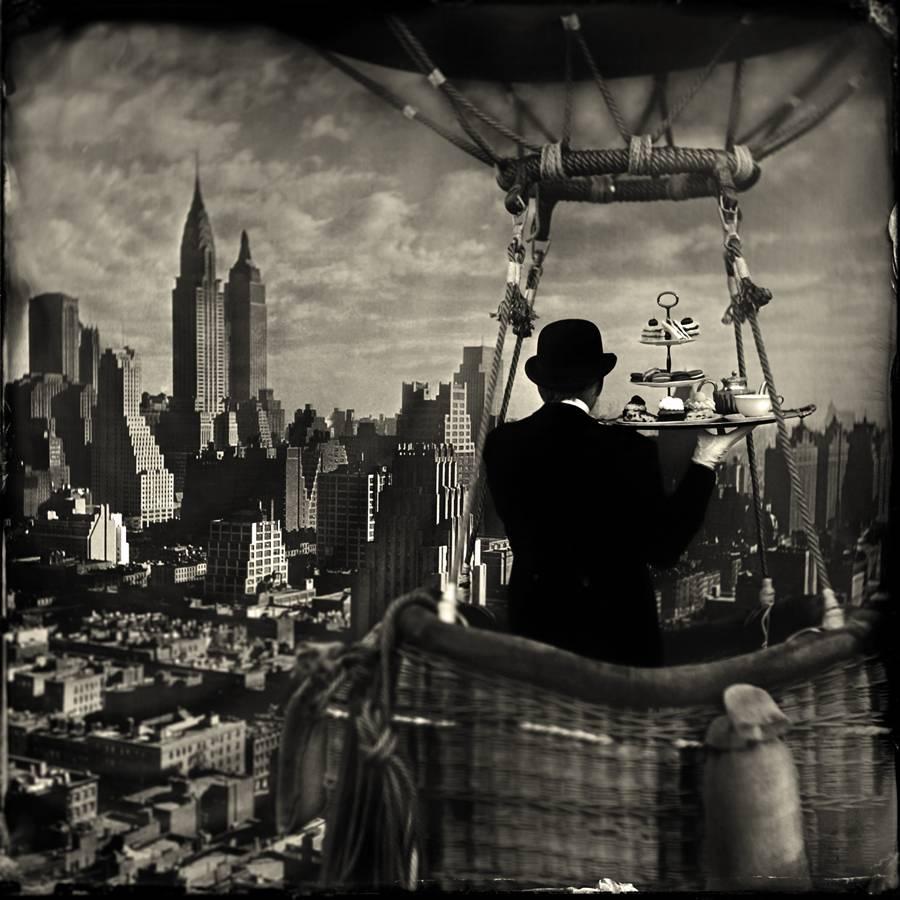 Alex Timmermans Black and White Photograph - High Tea-framed black and white photograph 28 x 28 inches