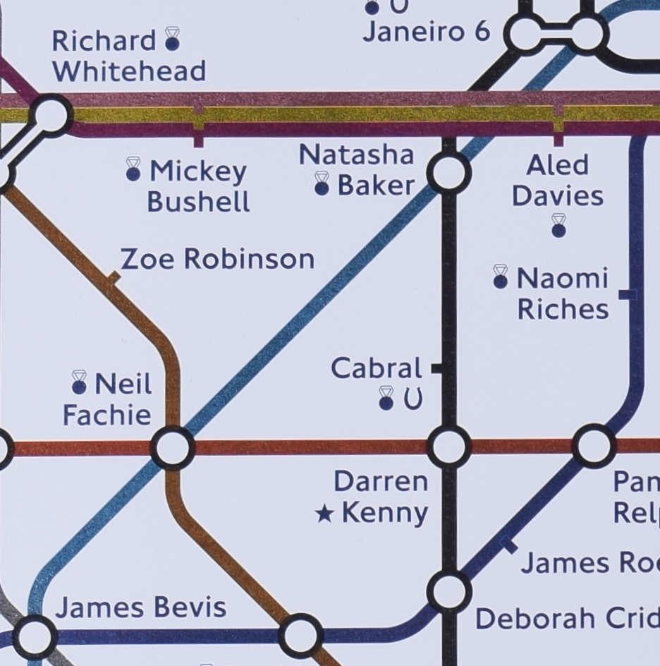 ParalympicsGB Medallists Map 2012 - Blue Print by Alex Trickett and David Brooks