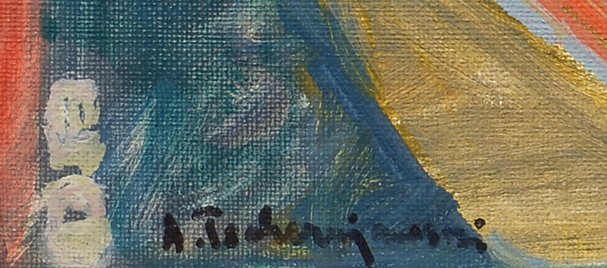 Cannes, Francia, Scuola di Parigi, Impressionismo, Paesaggio urbano - Landscape Painting Grigio di Alex Tschernjawski