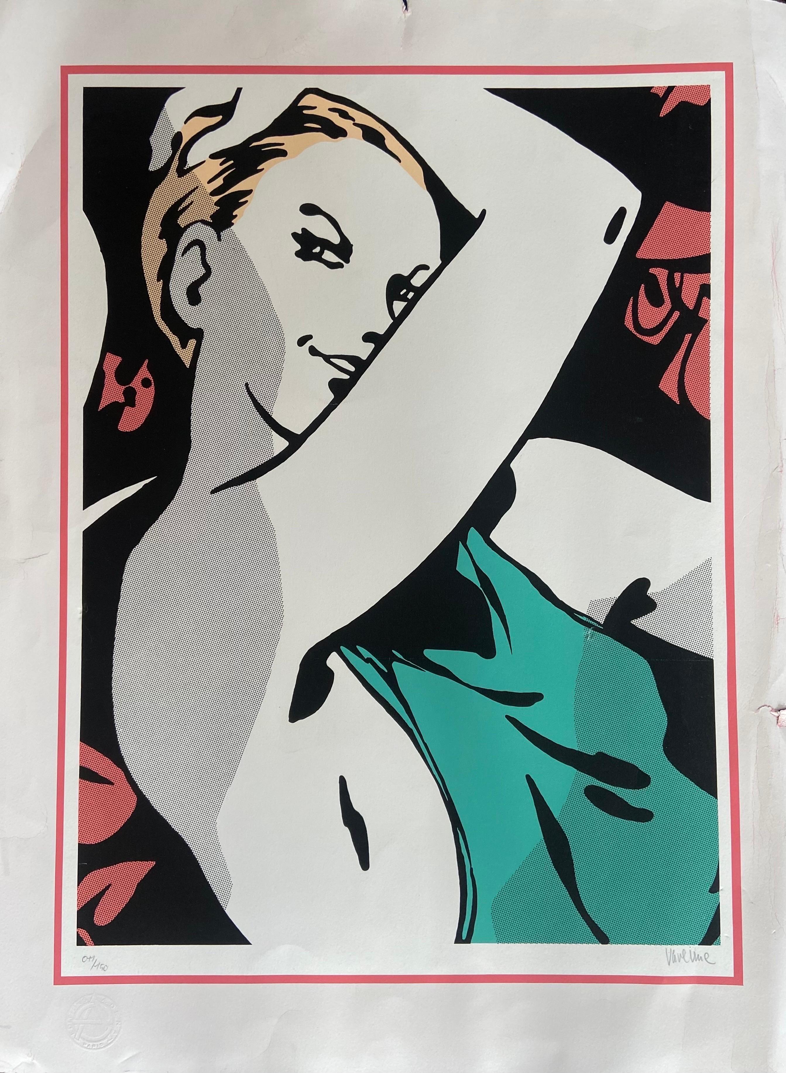 Here is a great example of artwork from the pop art period signed by Alex Varenne circa 1980. The artist is well known with his series of projects in the field of erotic comics during this time. This is a large piece in vivid colours representing a