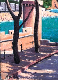 Tossa de Mar Spain oil on canvas painting spanish seascape