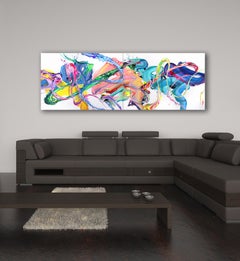 av_1014-15 (Diptych) - Large Oversized Colorful Contemporary Abstract Painting