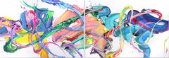 av_1014-15 (Diptych) - Colorful Original Contemporary Abstract Painting