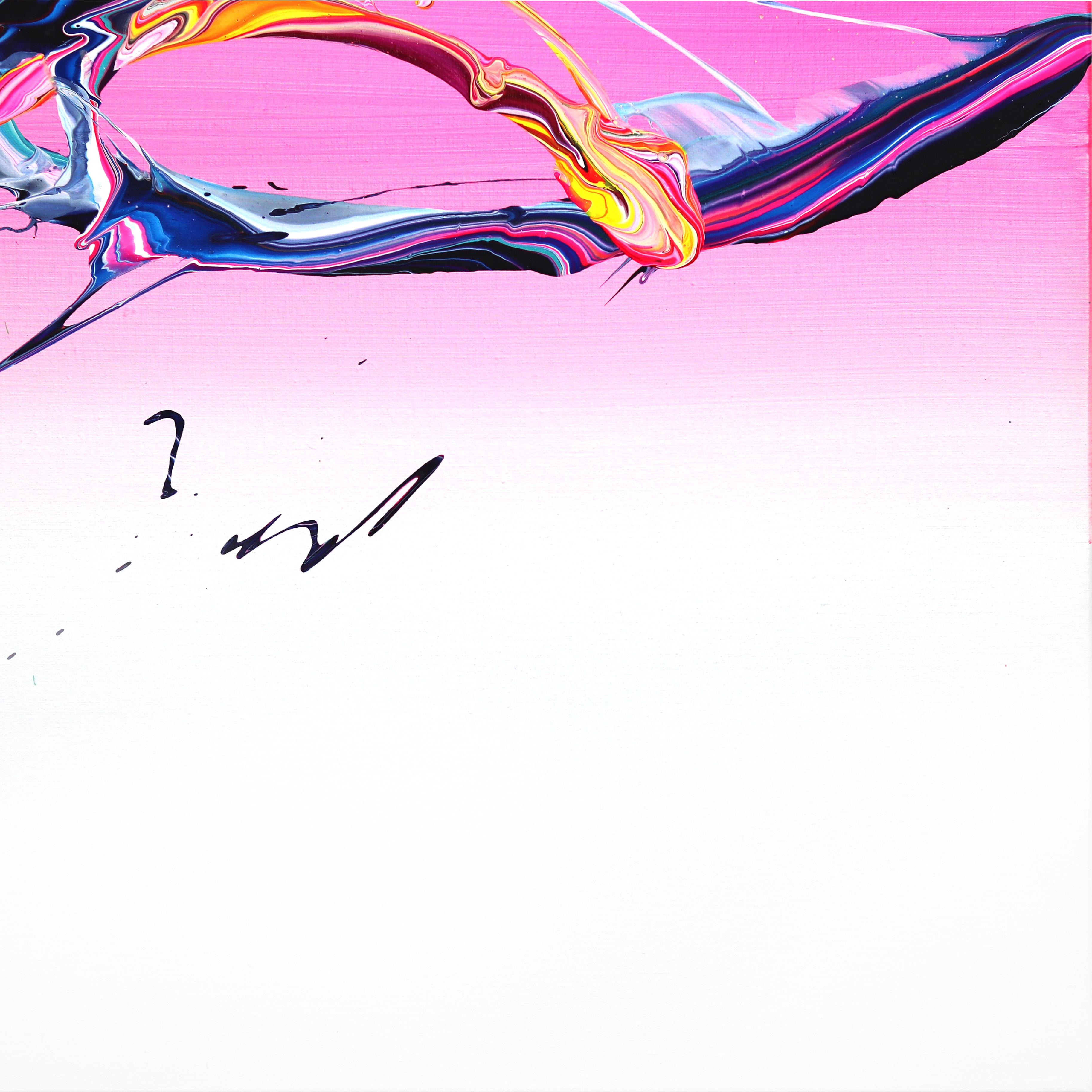 av_758 - Pittura astratta originale contemporanea su tela con texture magenta in vendita 6