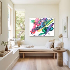 av_825 - Buntes strukturiertes Original Contemporary Abstract Painting auf Leinwand