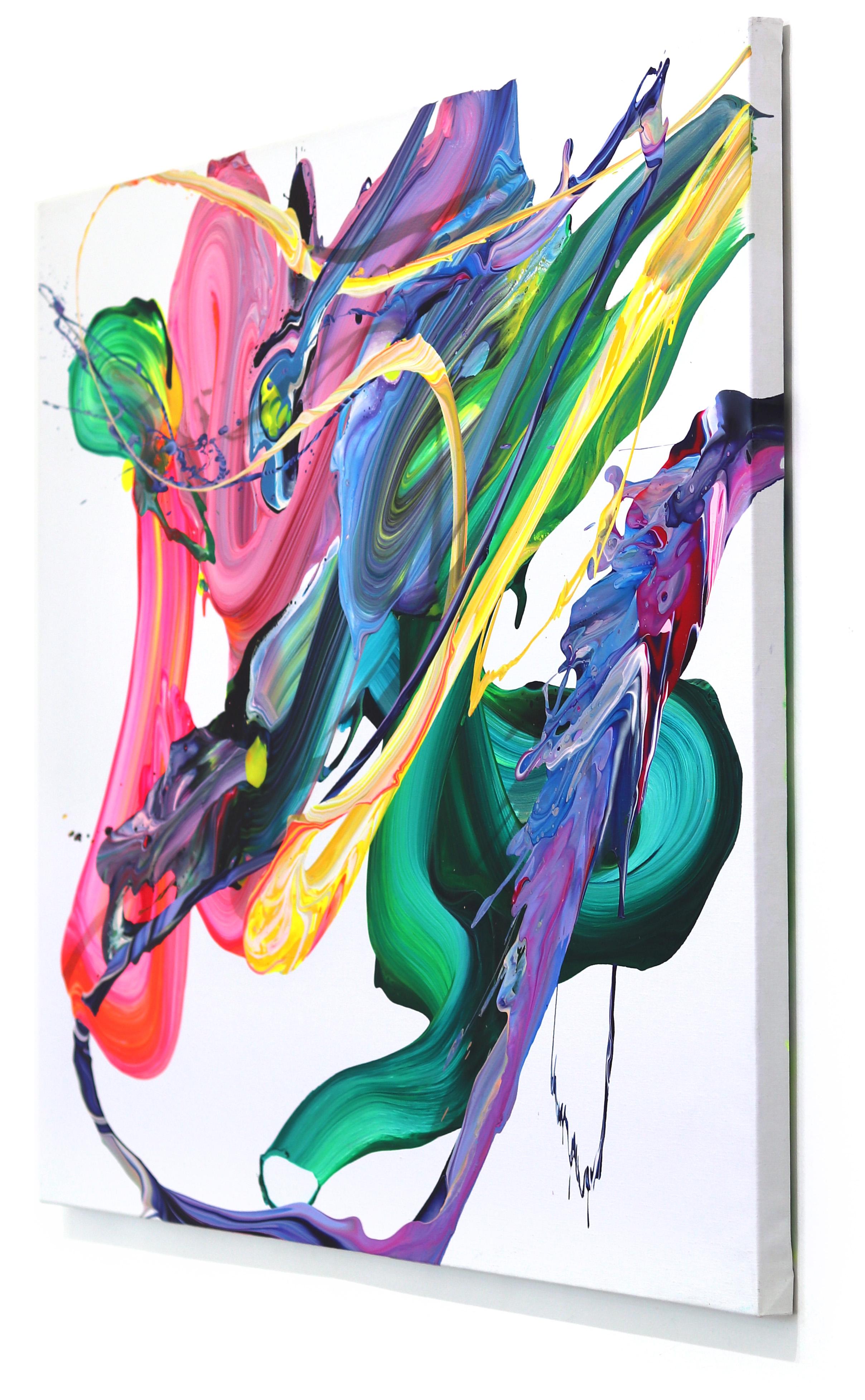 av_825 - Pittura astratta contemporanea originale con texture colorata su tela - Abstract Painting Grigio di Alex Voinea