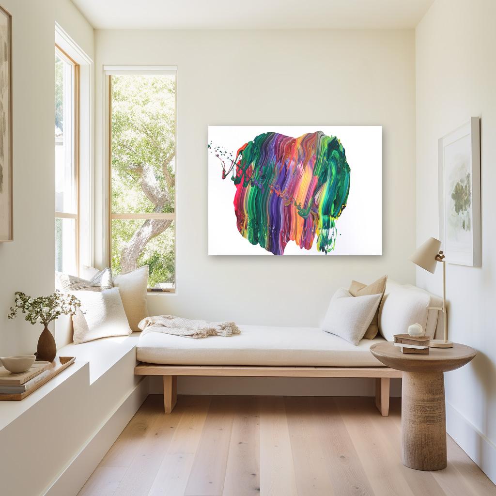 av_937 - Pittura astratta contemporanea originale con texture colorata su tela - Painting di Alex Voinea
