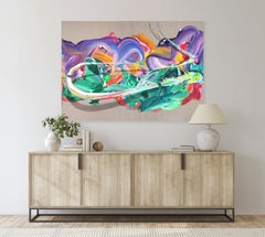 av_943 - Large Colorful Textured Original Modern Abstract Painting on Linen