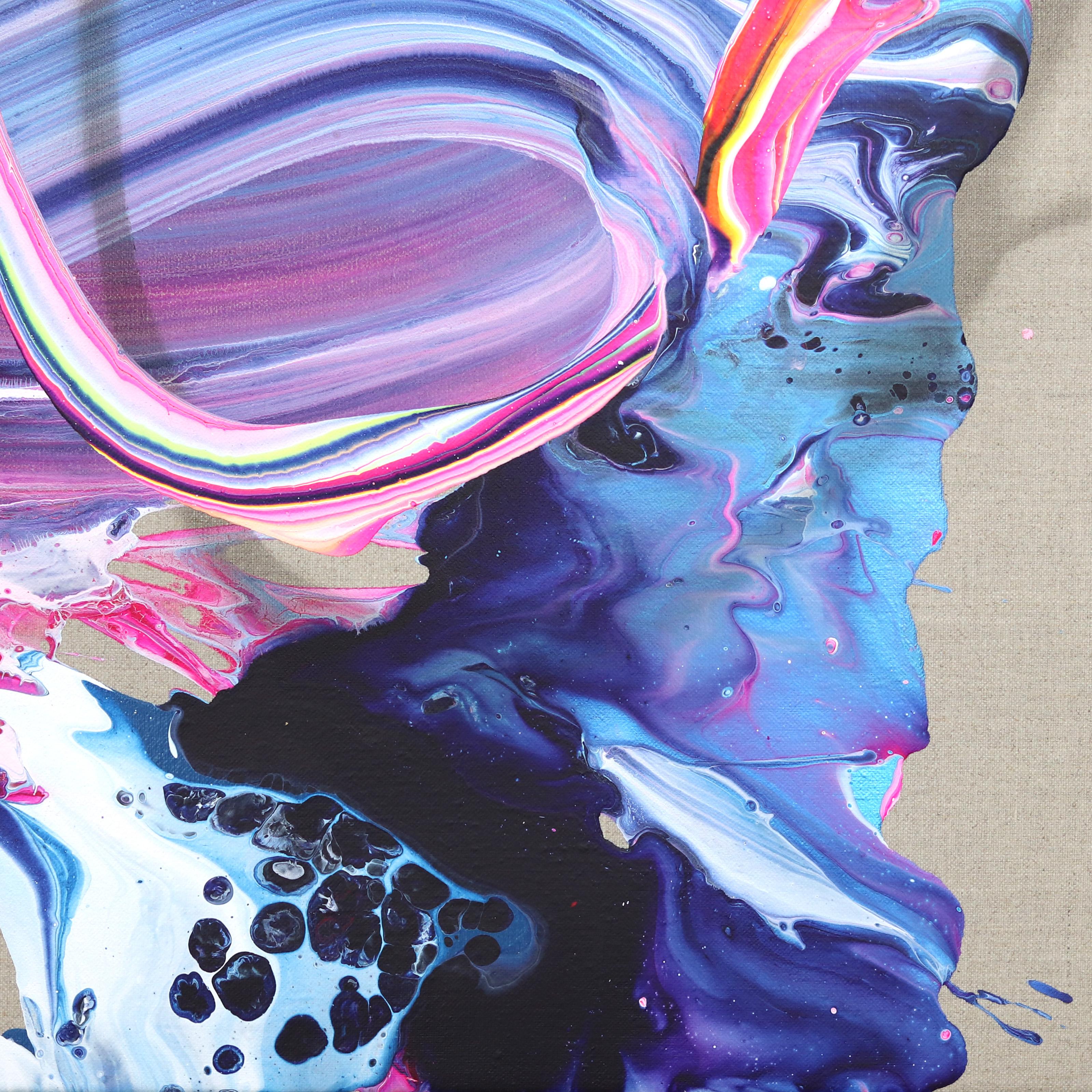 av_965 - Pittura astratta contemporanea originale con texture colorata su tela in vendita 2