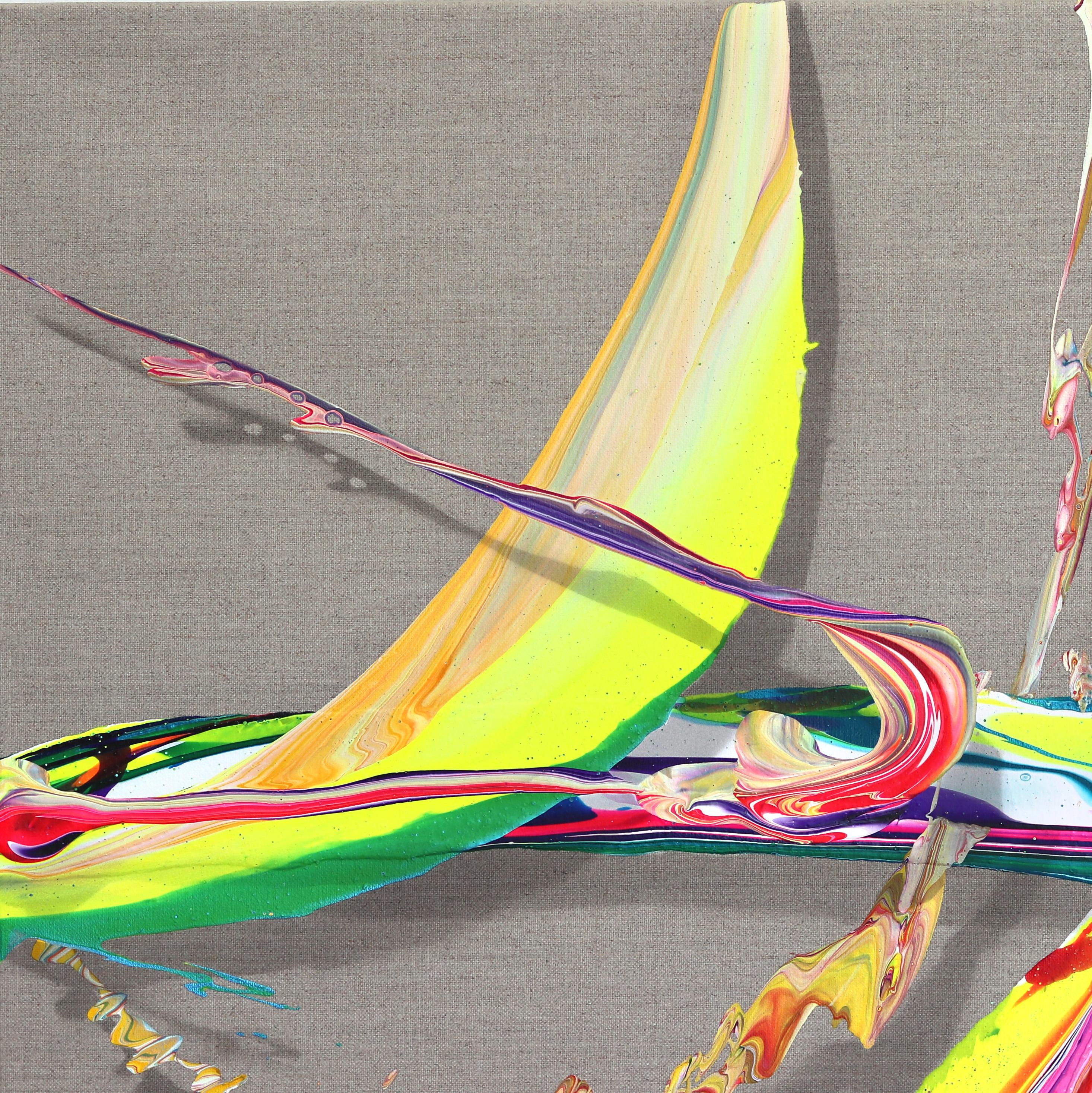 avp_1012 - Buntes strukturiertes abstraktes Originalgemälde auf Leinen (Abstrakt), Painting, von Alex Voinea