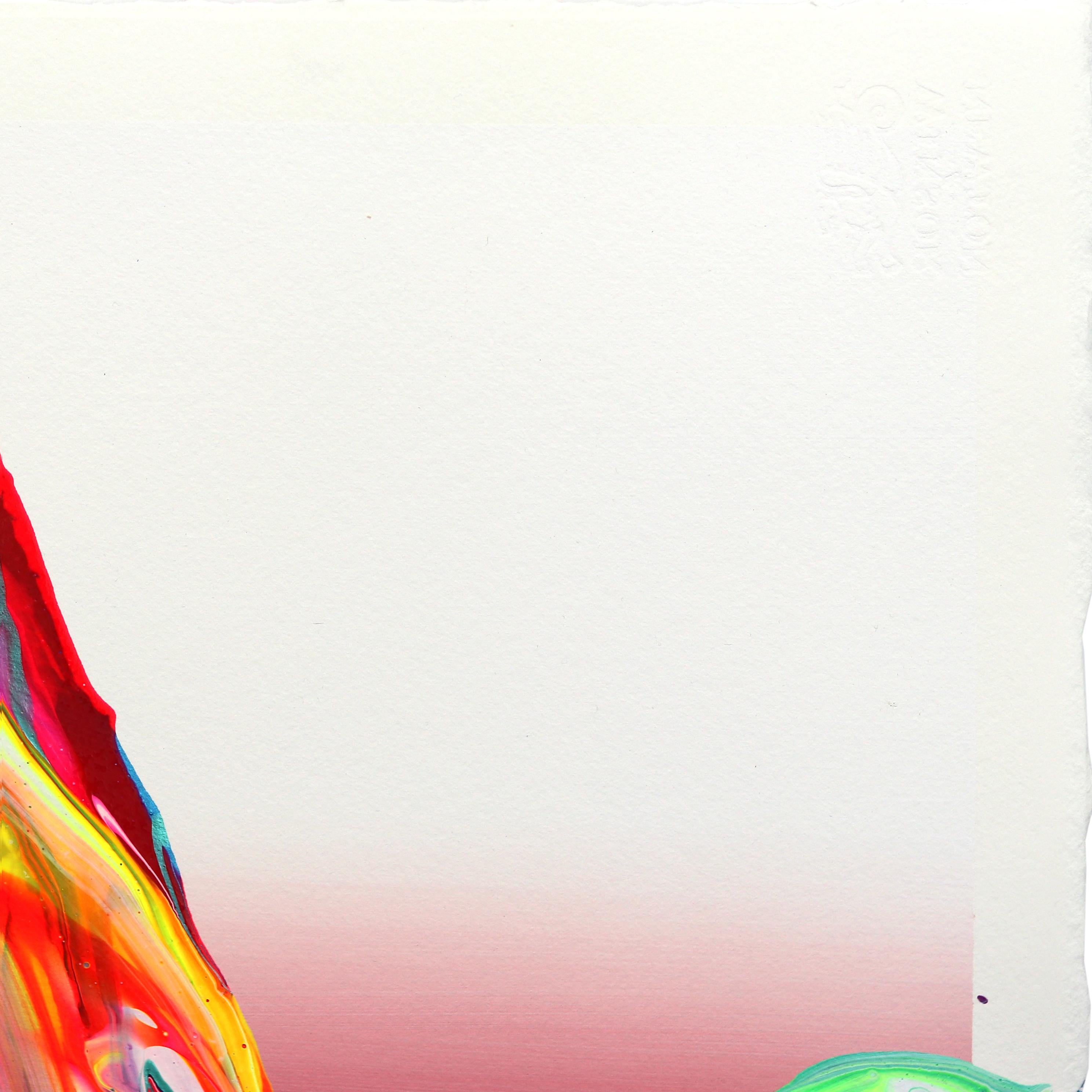 avp_1021 - Colorful Textured Original Contemporary Abstract Painting on Paper For Sale 1