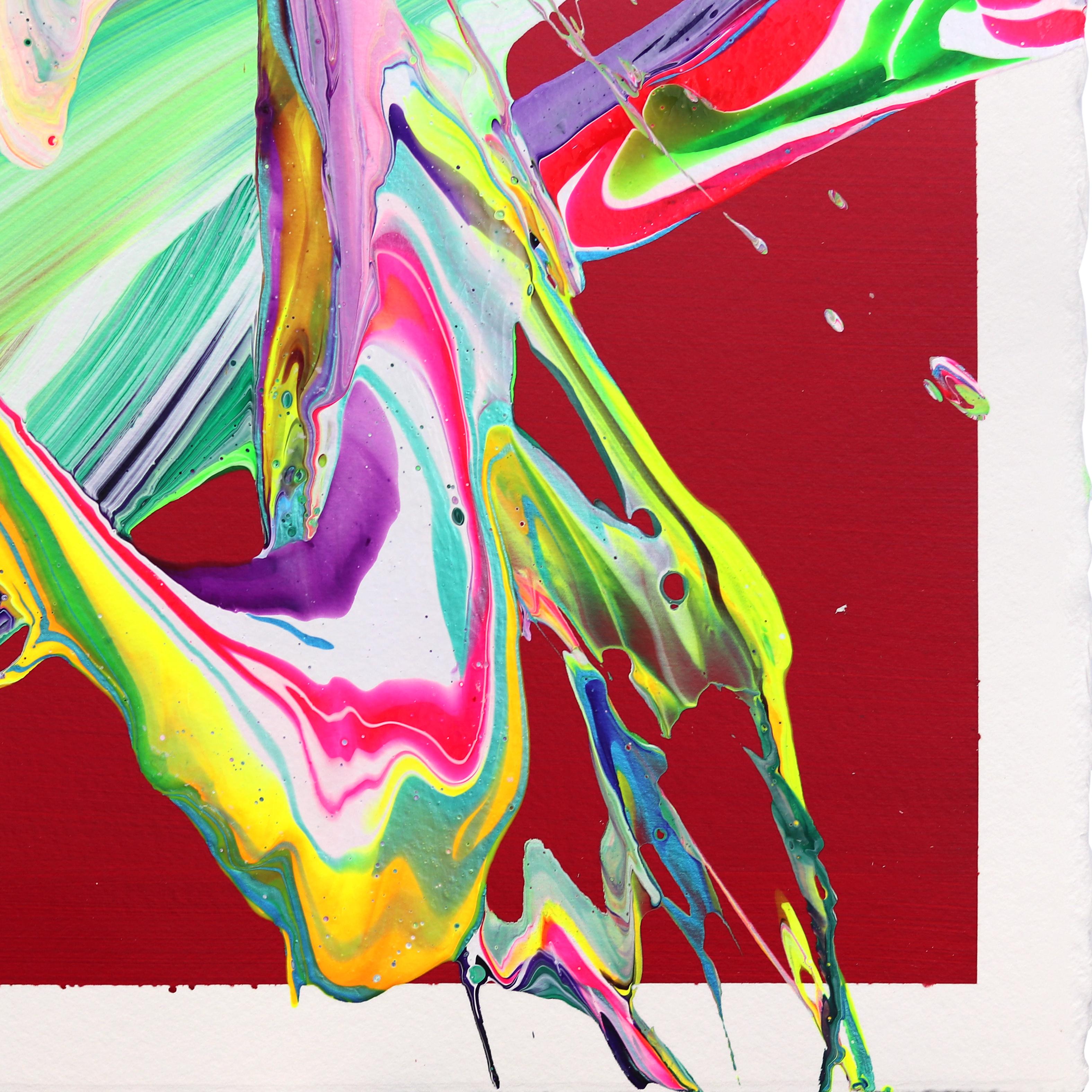avp_1021 - Colorful Textured Original Contemporary Abstract Painting on Paper For Sale 2