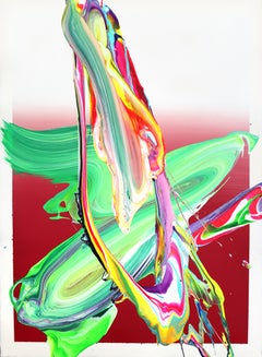 avp_1021 - Colorful Textured Original Contemporary Abstract Painting on Paper