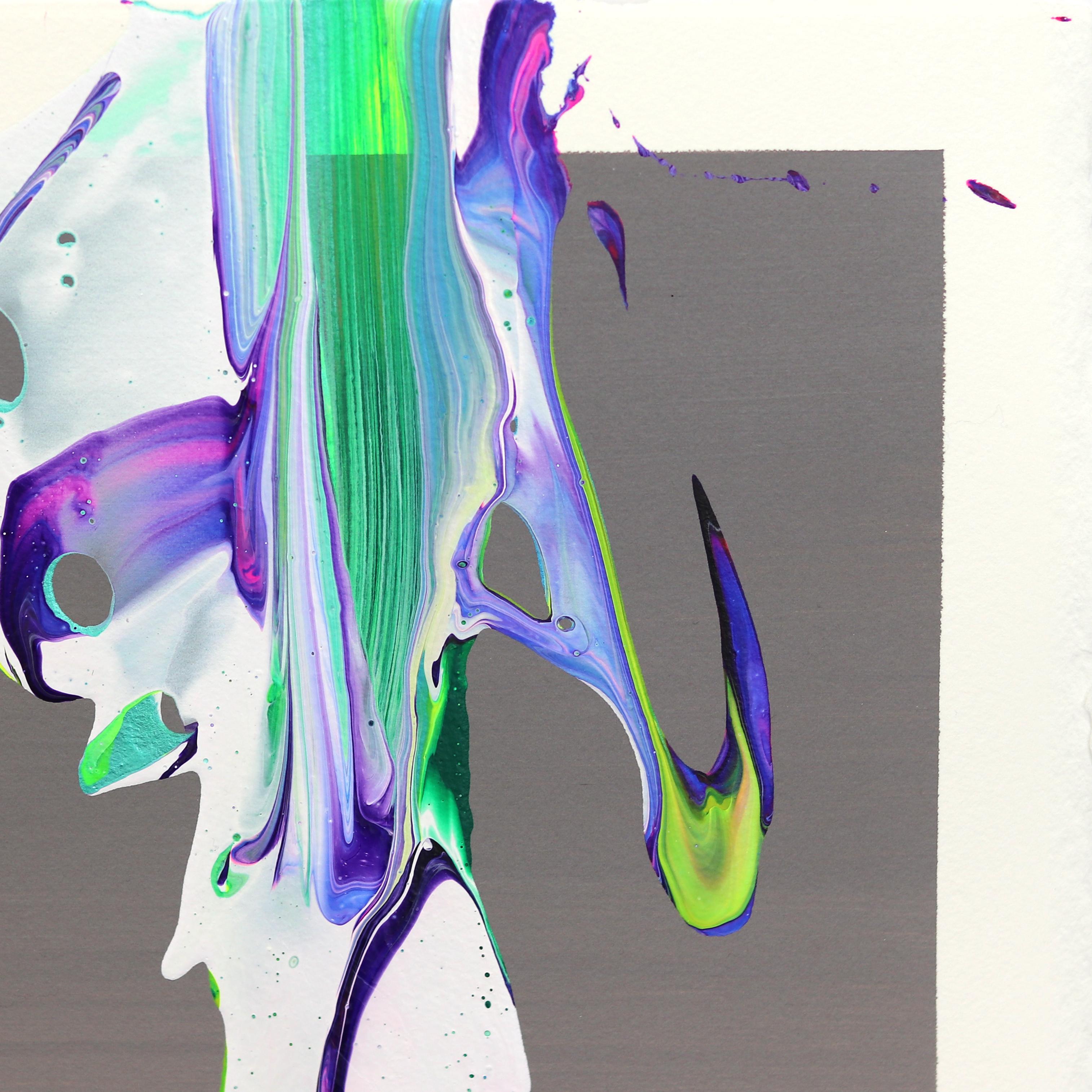 avp_1035 - Colorful Textured Original Contemporary Abstract Painting on Paper For Sale 2