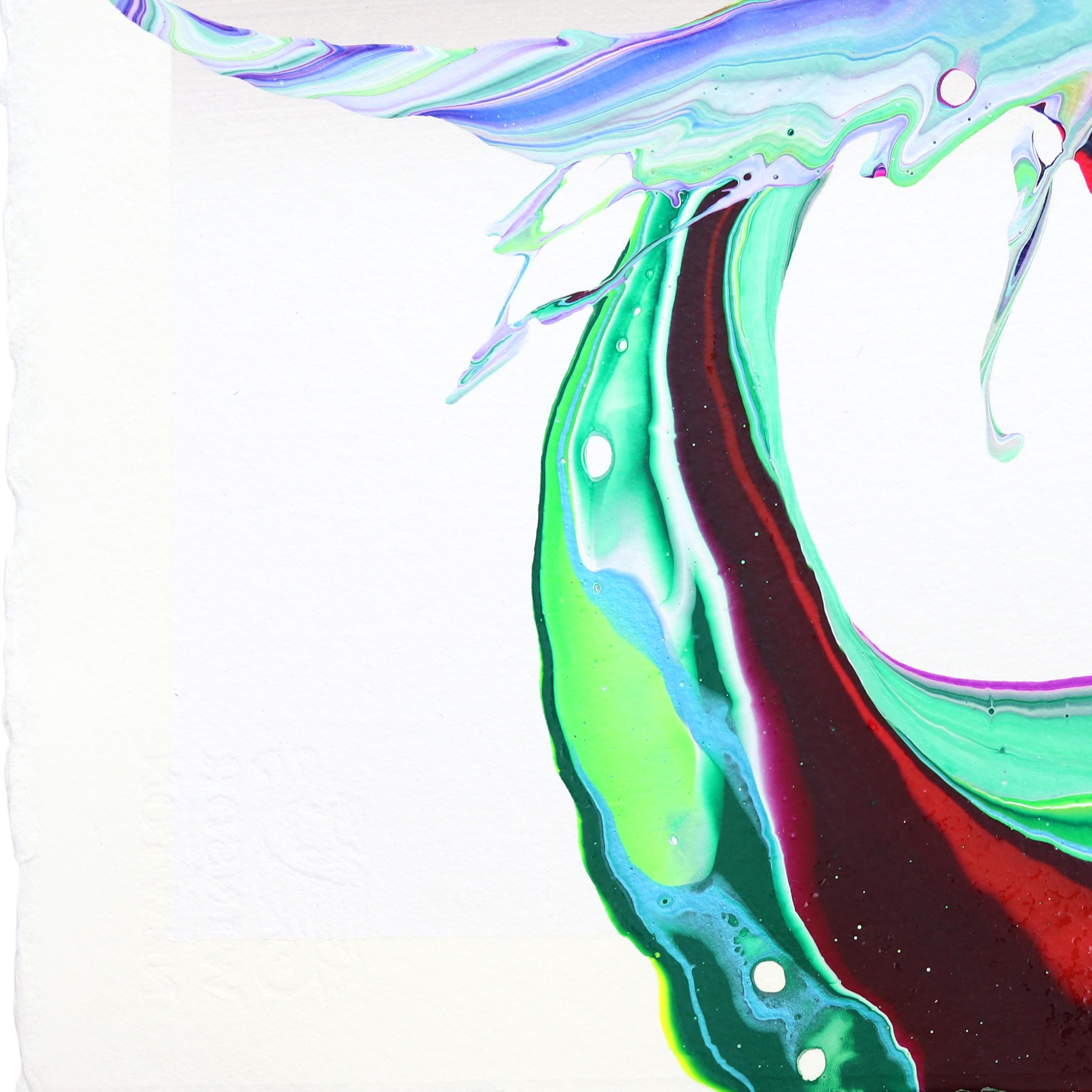 avp_1035 - Colorful Textured Original Contemporary Abstract Painting on Paper For Sale 4