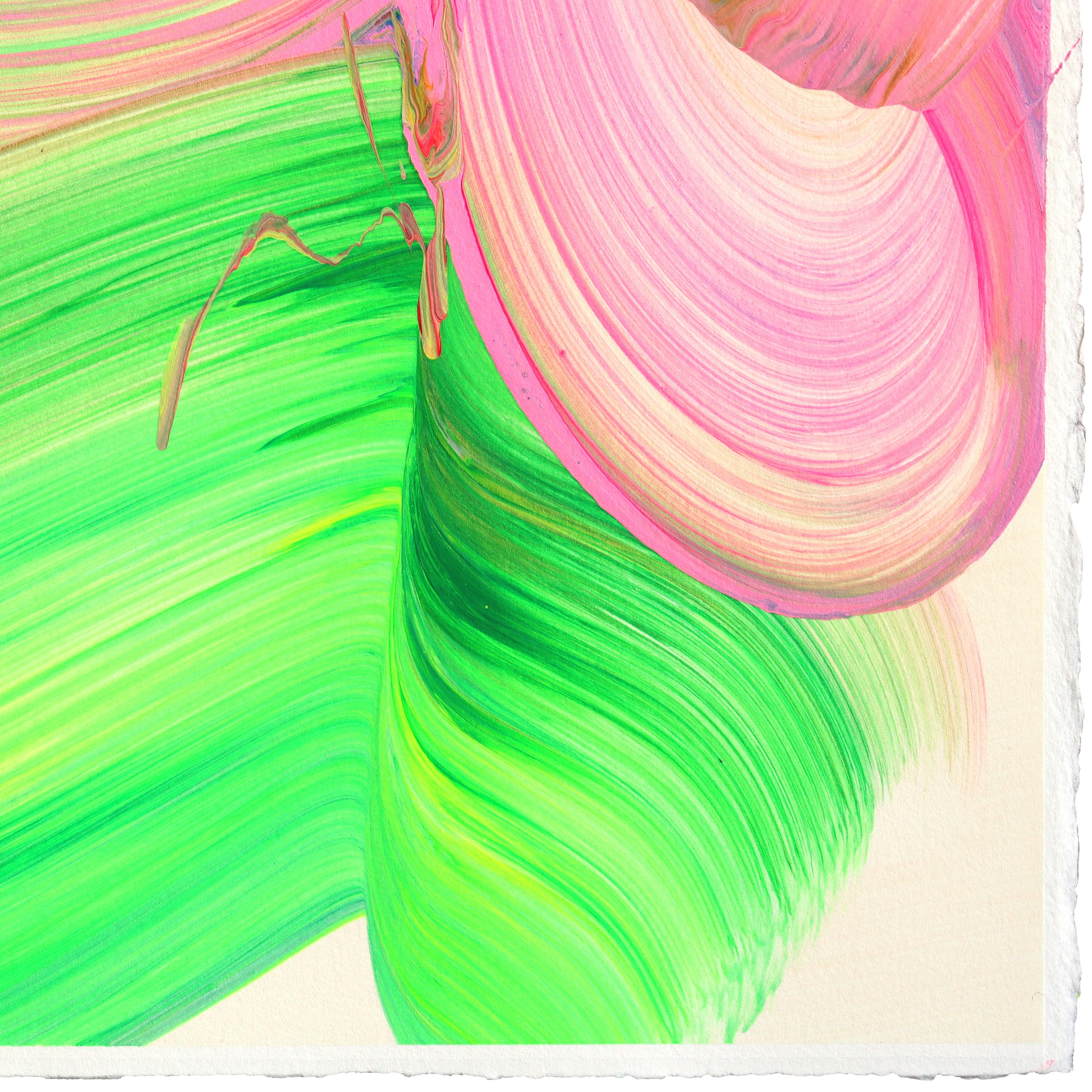 The colorful abstract artworks of Romanian artist Alex Voinea are inspired by experiments with paint poured over vibrating surfaces, such as speakers at full volume. Alex Voinea collaborates with chance to evoke the energy of the moment. Projections